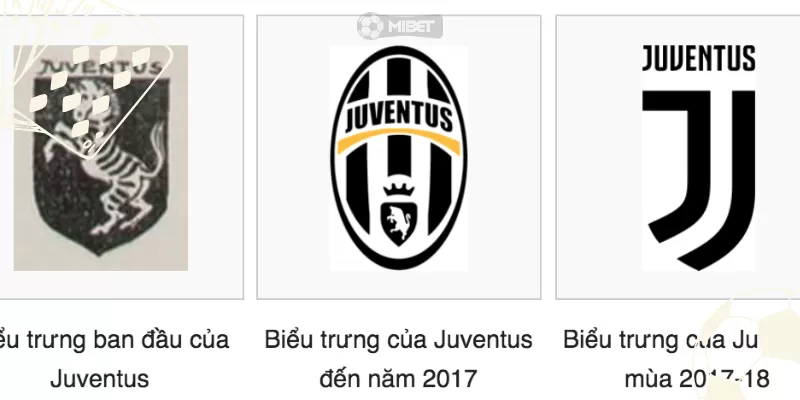 Đặc điểm của logo Juventus qua từng thời kỳ